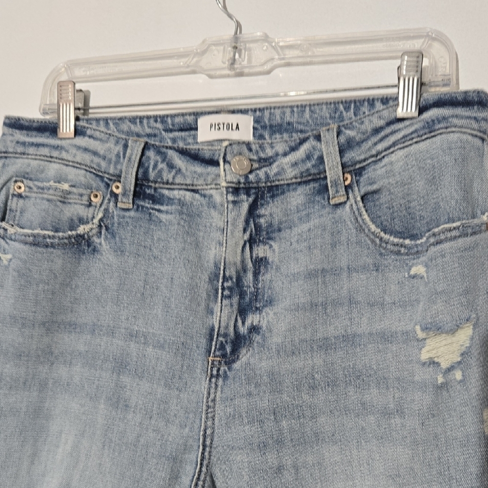 🏠 Pistola Cassie Super High Rise Blue Denim Jeans Size 31 - Picture 11 of 11